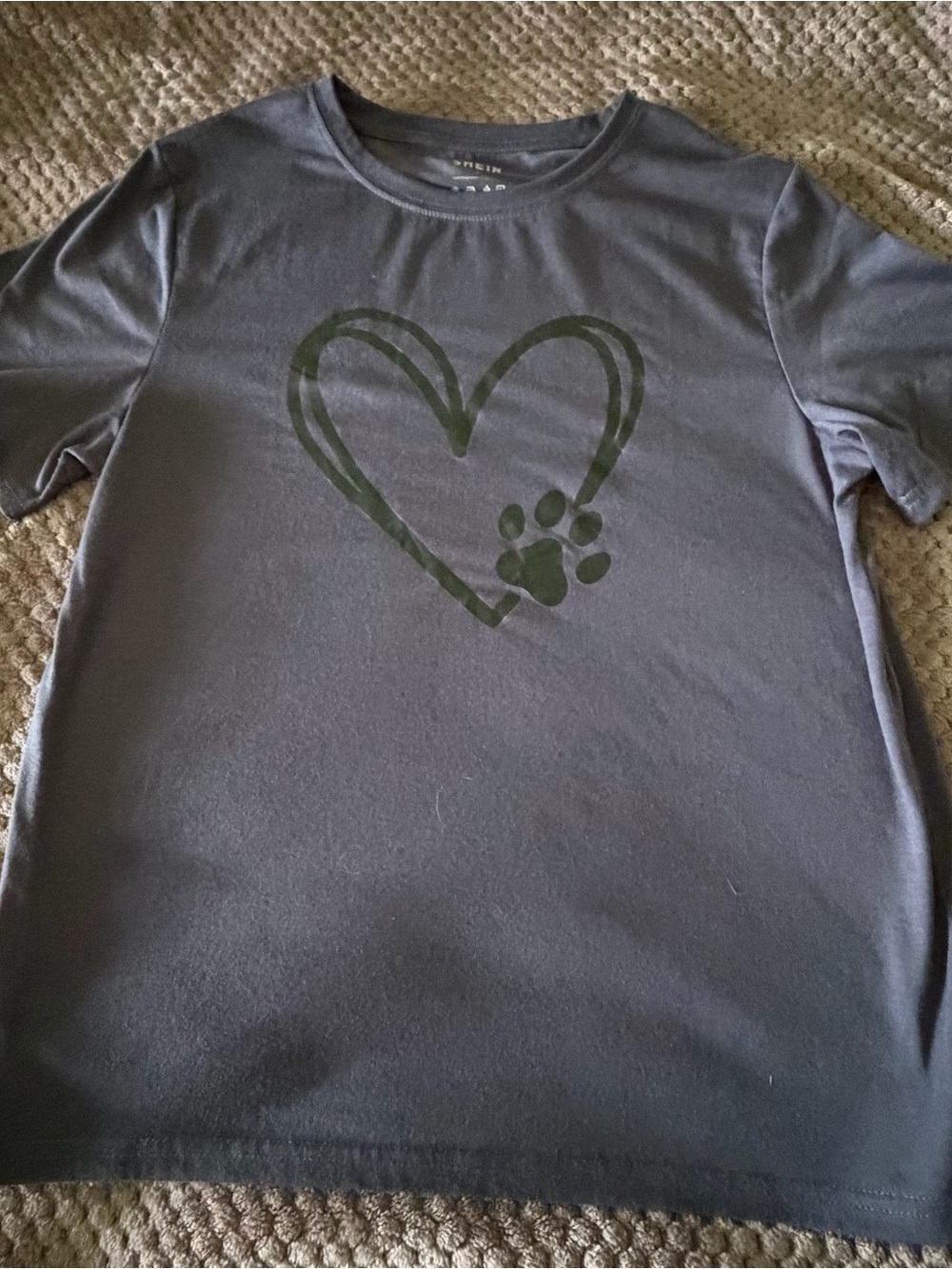 SHEIN Gray Dog Heart Paw Tee